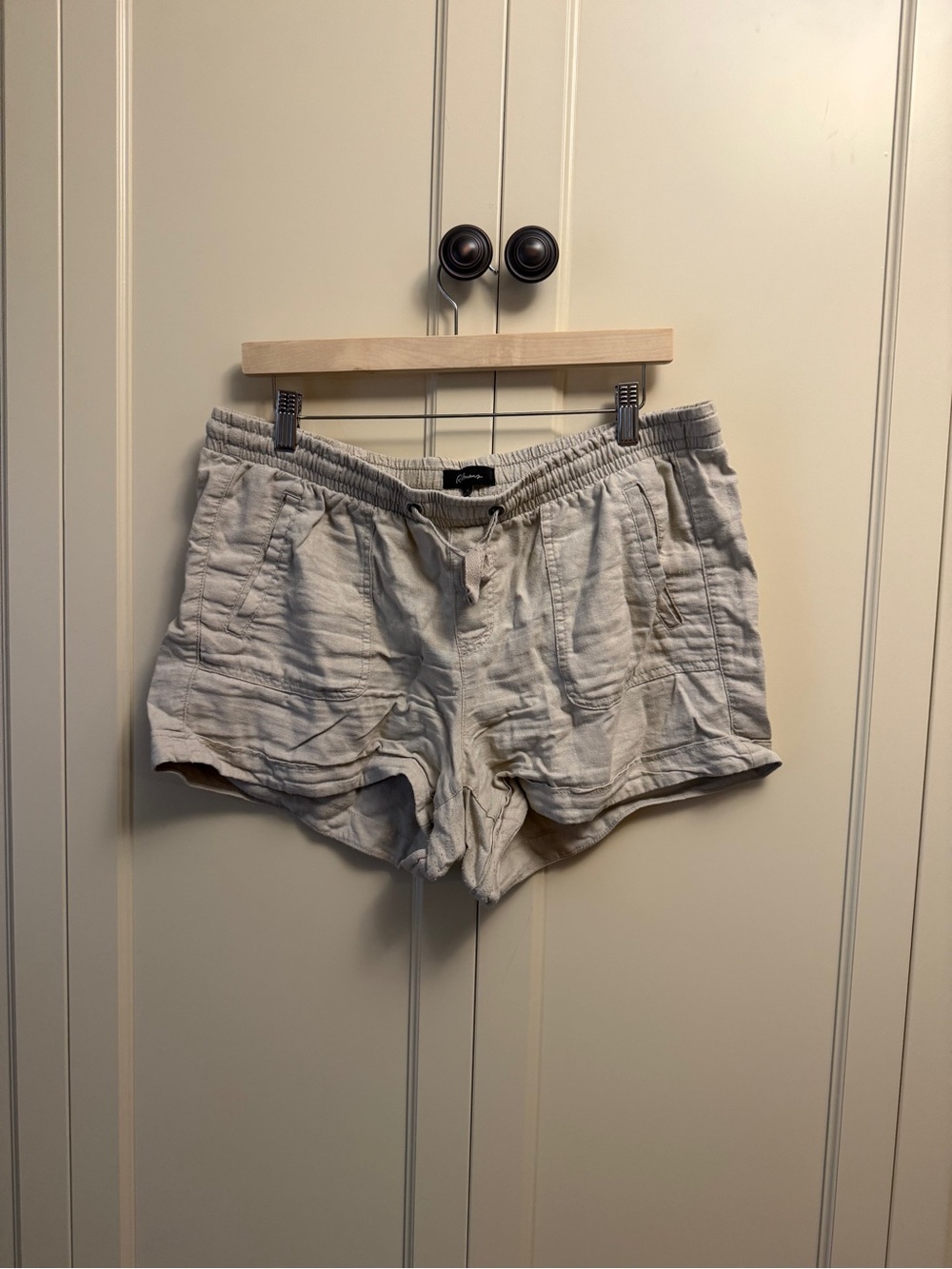 2/15 Reitmans Cream Coloured Linen-Blend Drawstring Women’s Shorts size 12